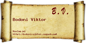 Bodoni Viktor névjegykártya